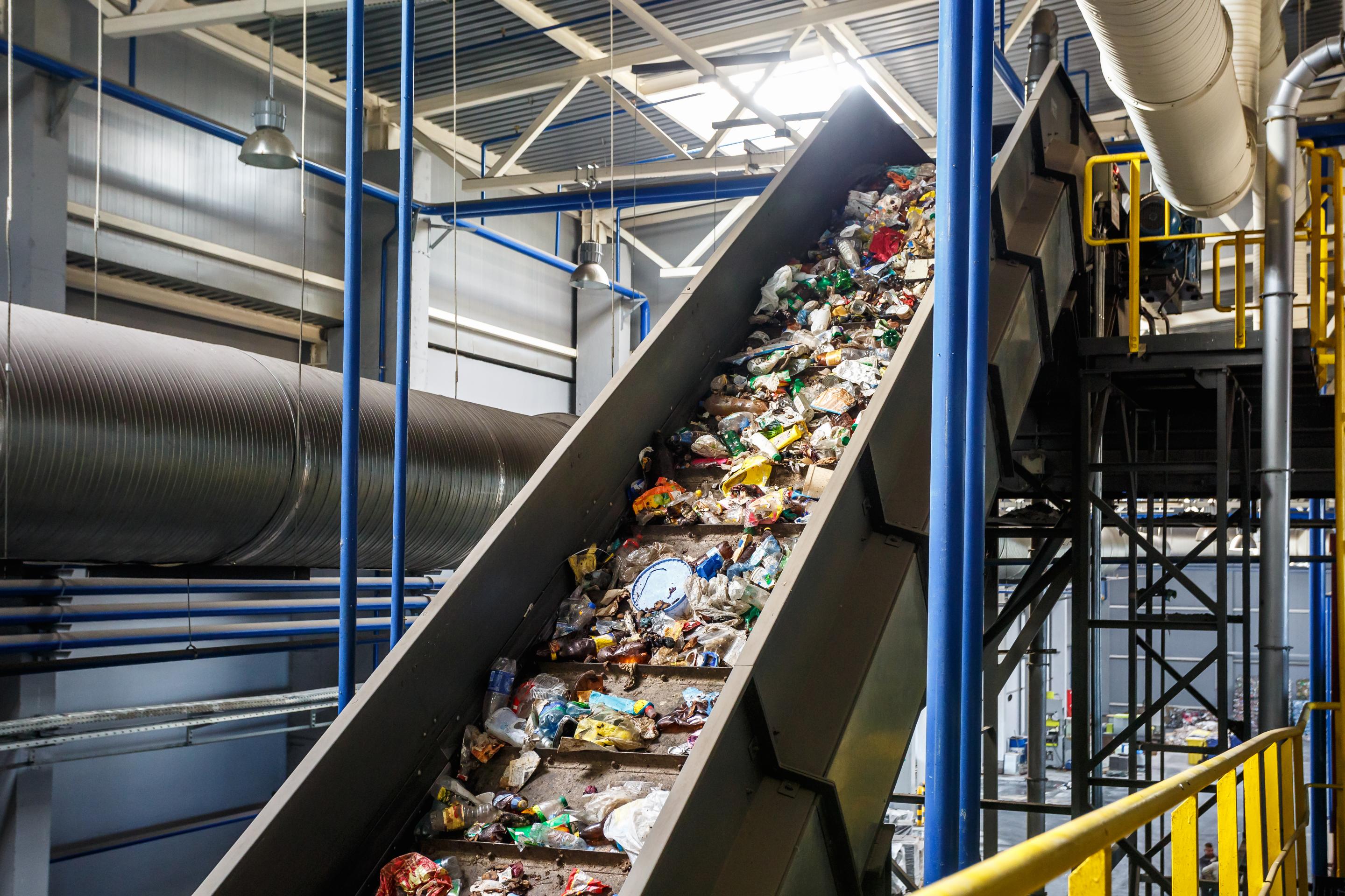 Waste sorting at a facility